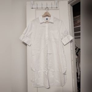 Old Navy White Linen Shirt Dress